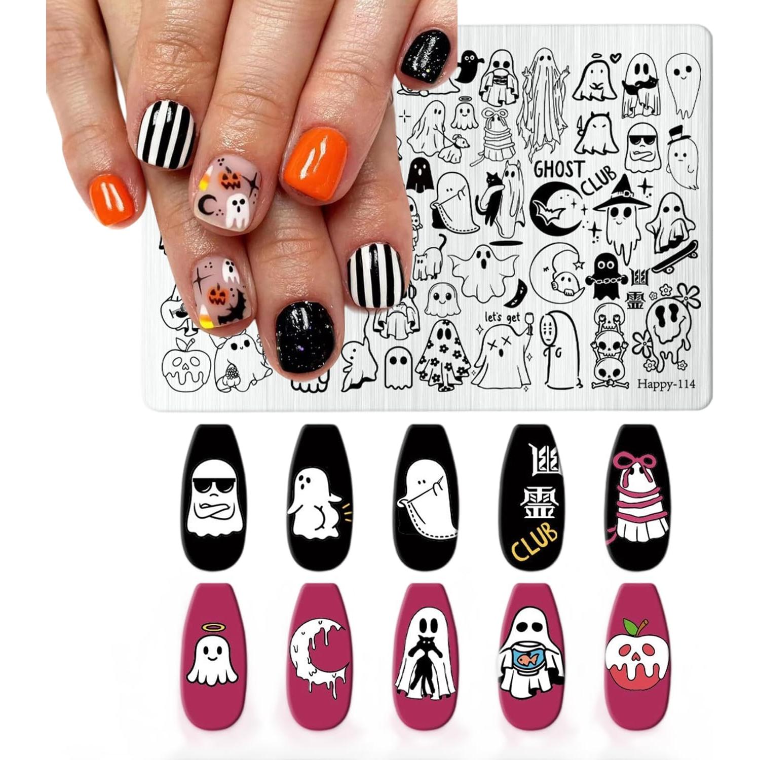 Kit de Estampado de Uñas de Halloween Mtruil - Fantasmas y Más