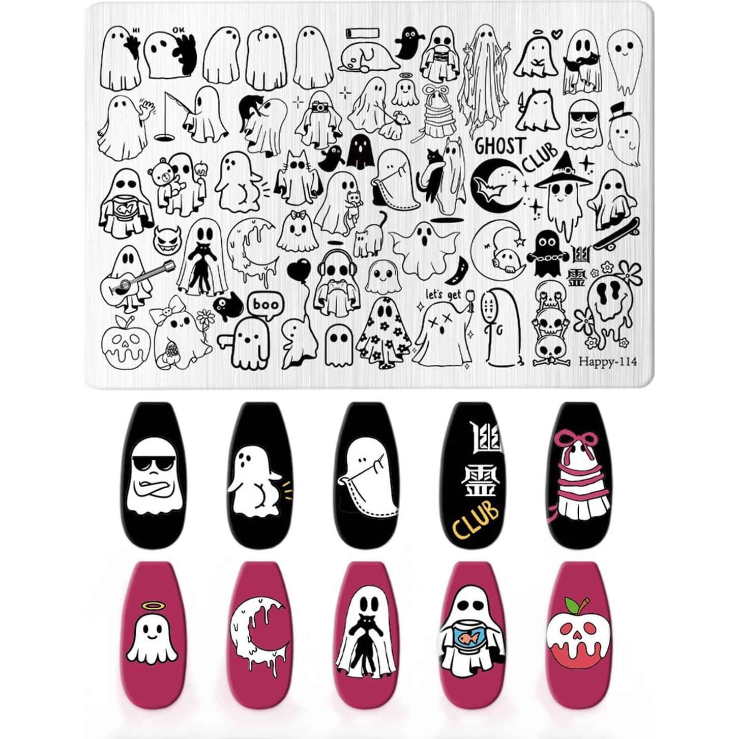 Kit de Estampado de Uñas de Halloween Mtruil - Fantasmas y Más