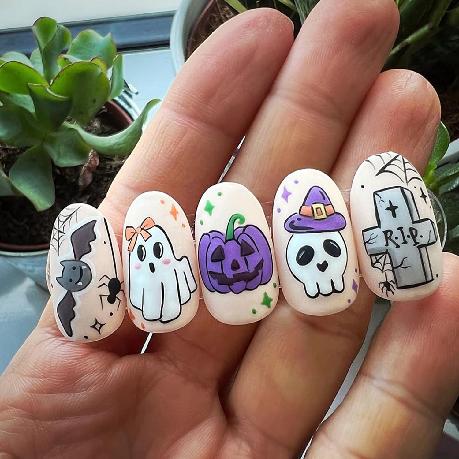 Kit de Estampado de Uñas de Halloween Mtruil - Fantasmas y Más