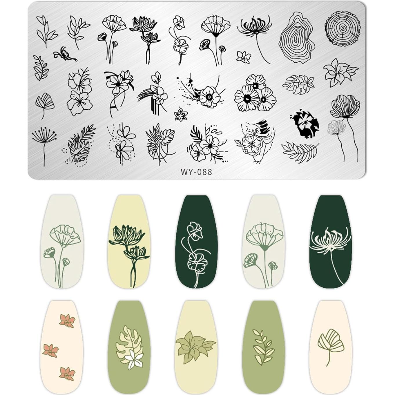 Kit de Estampado de Uñas AddFavor 6 Piezas con Estampador