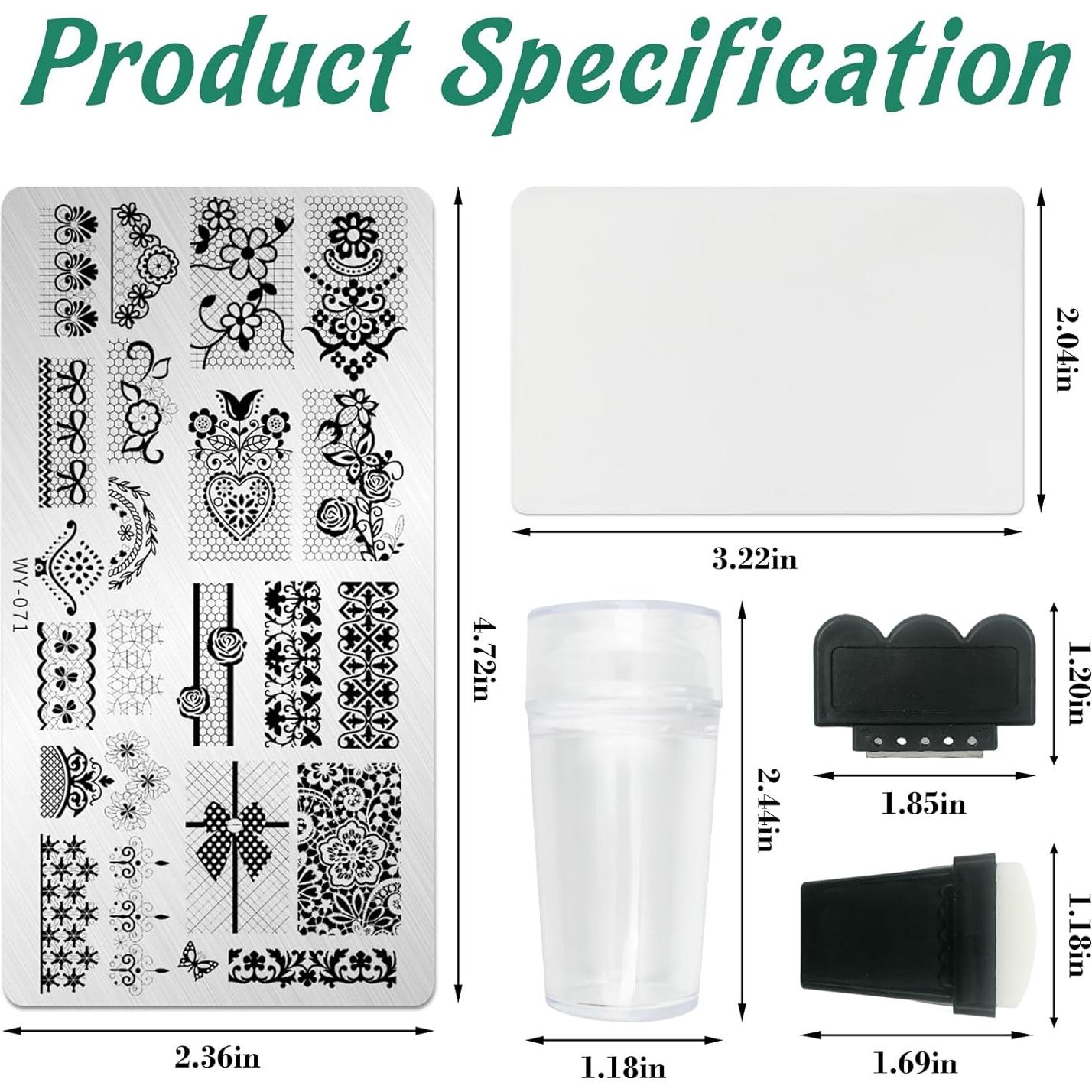 Kit de Estampado de Uñas AddFavor 6 Piezas con Estampador