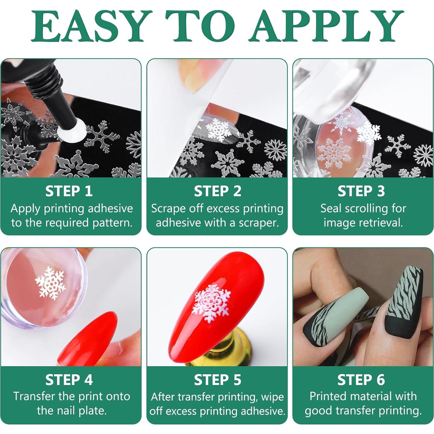 Kit de Estampado de Uñas AddFavor 6 Piezas con Estampador