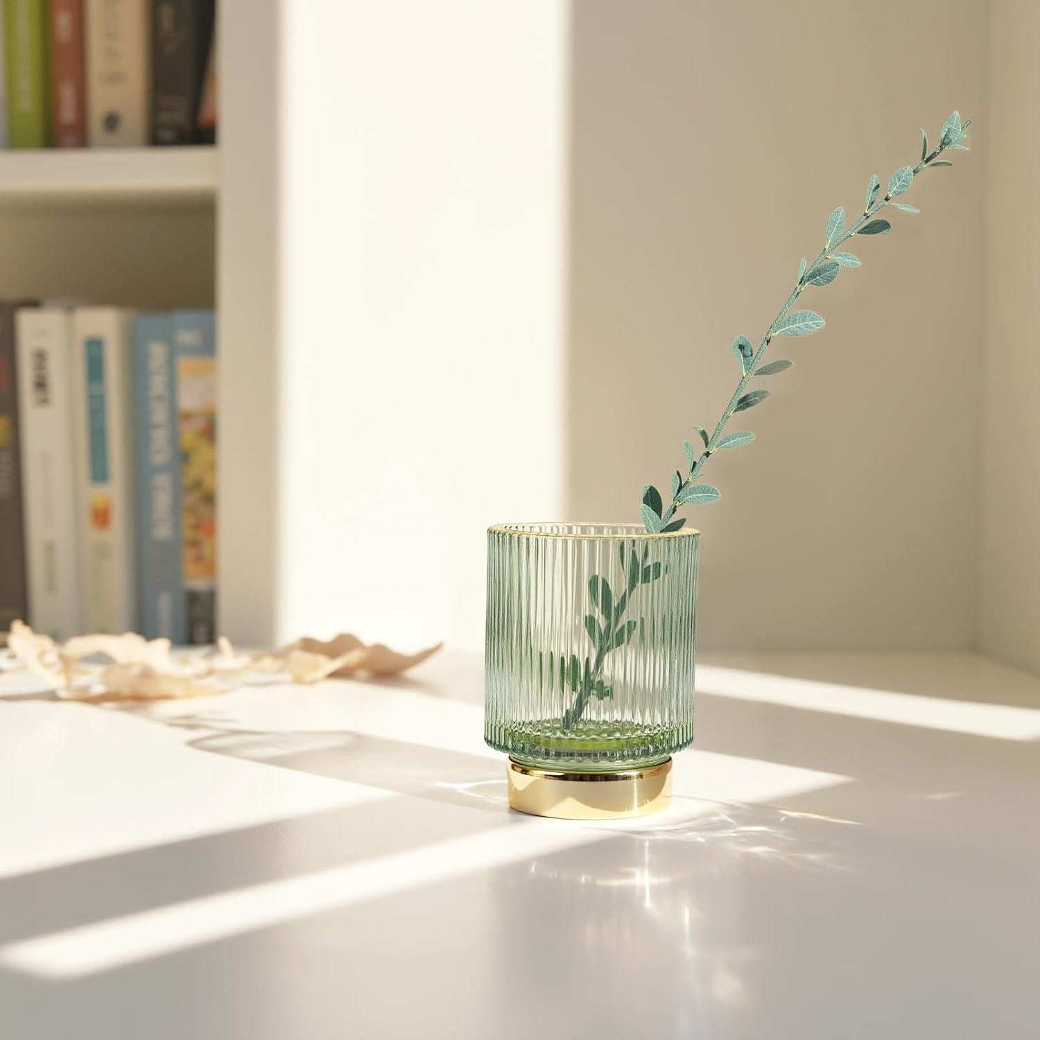 Organizador de Brochas de Maquillaje FullMeet Rosa Vidrio 2Pack