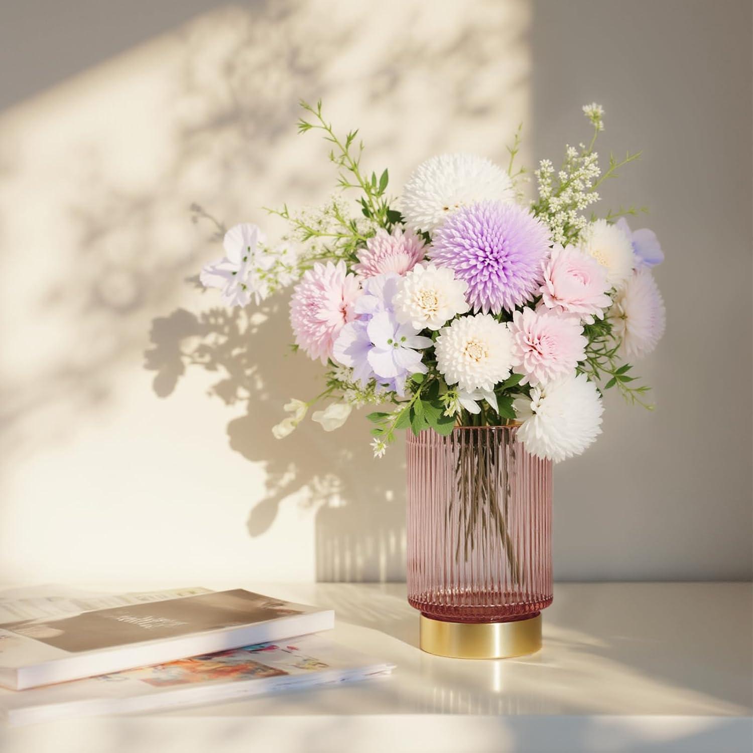 Organizador de Brochas de Maquillaje FullMeet Rosa Vidrio 2Pack