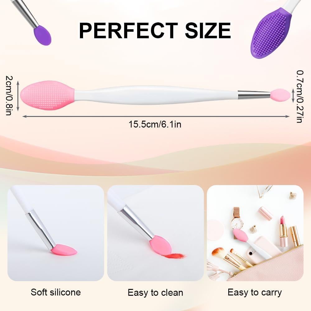 Lip Scrubber - 3 Pcs Dual-ended Lip Scrub Brush Lip Exfoliator Tool,3-in-1 Silicone Lip Brush Lip Mask Applicator Lip Scrub Tool