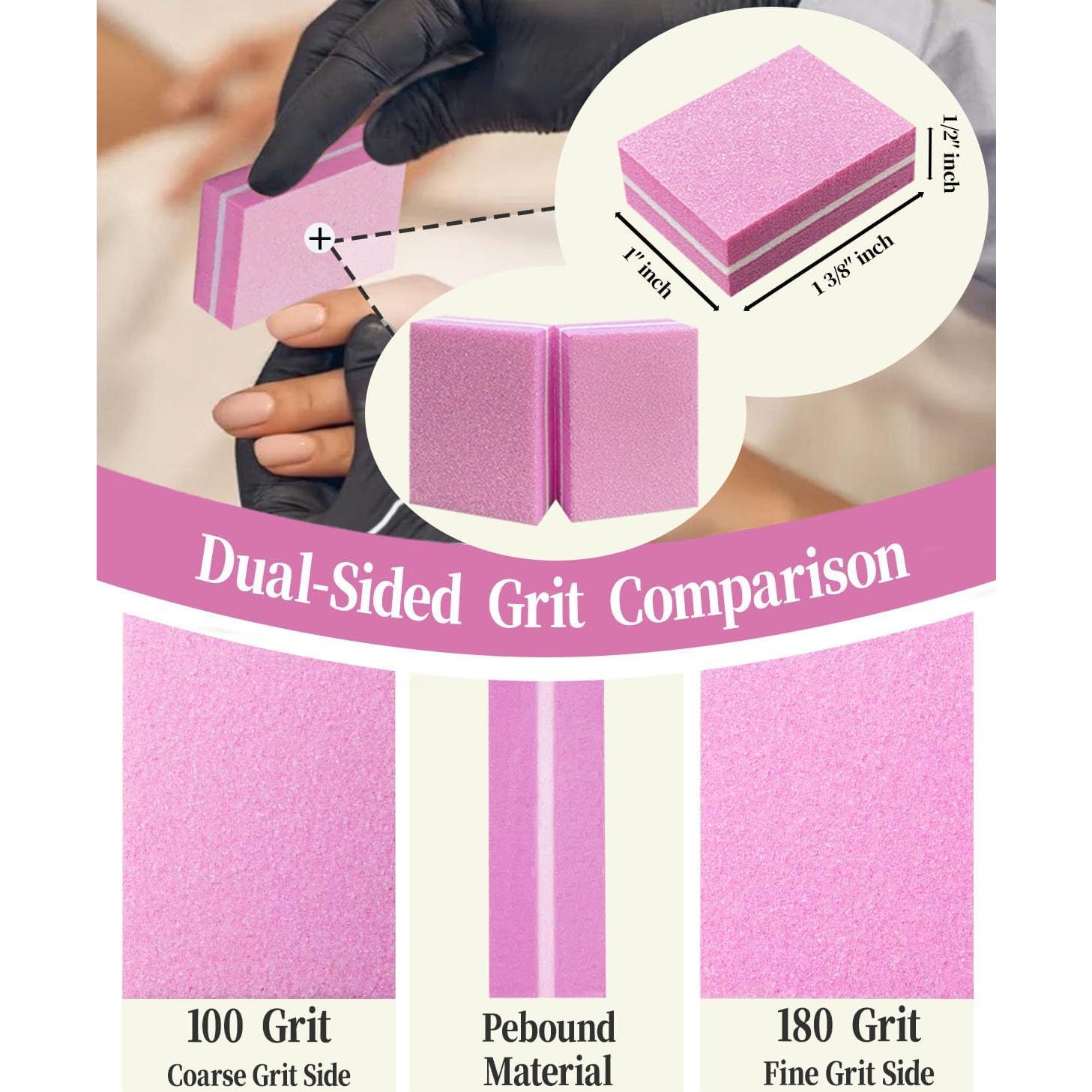 Kit de Pulidores de Uñas Axomize 500 Piezas Doble Cara 80/100