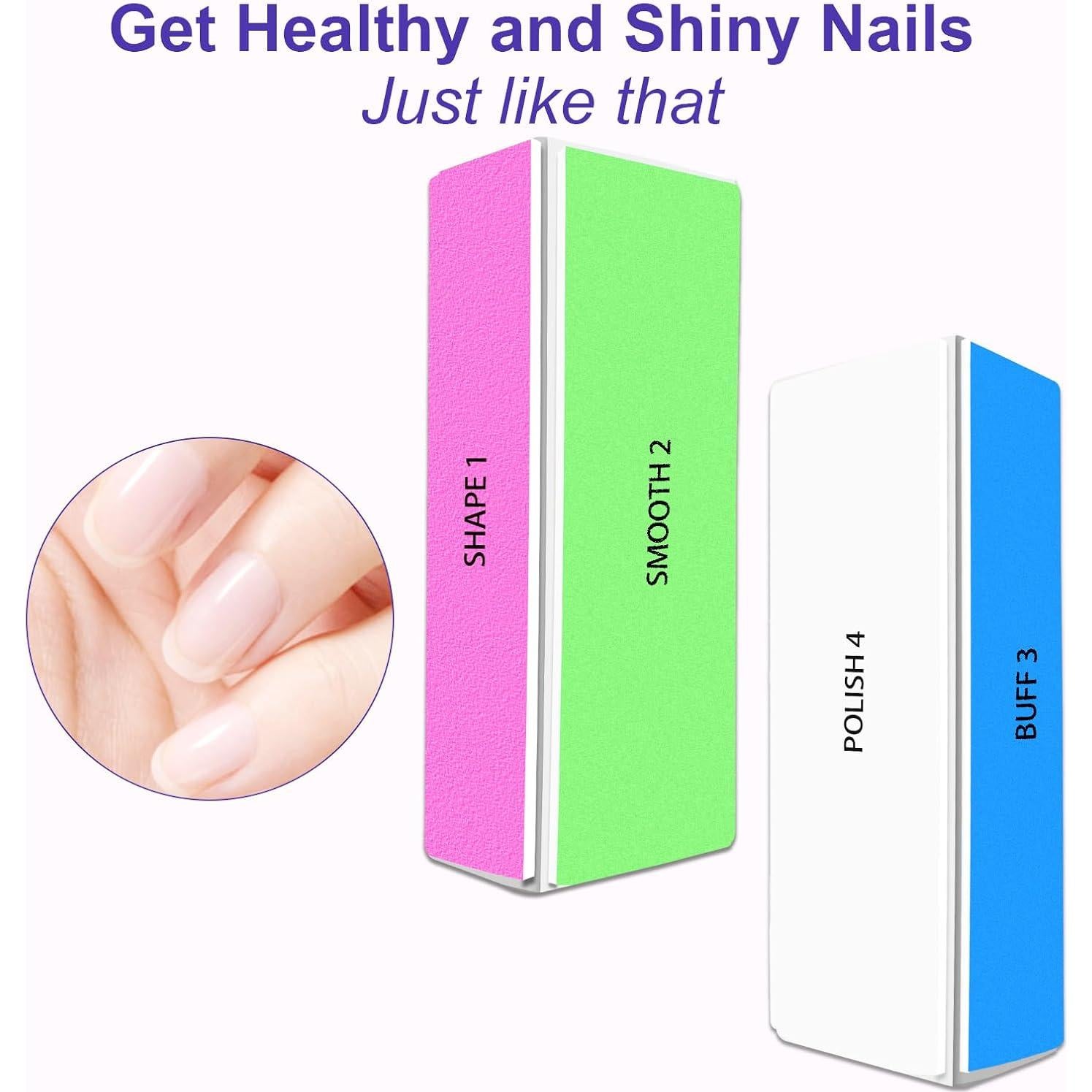 Bloque de Pulido de Uñas HomeyEra 4 Vías 120/240/600/3000 Grano