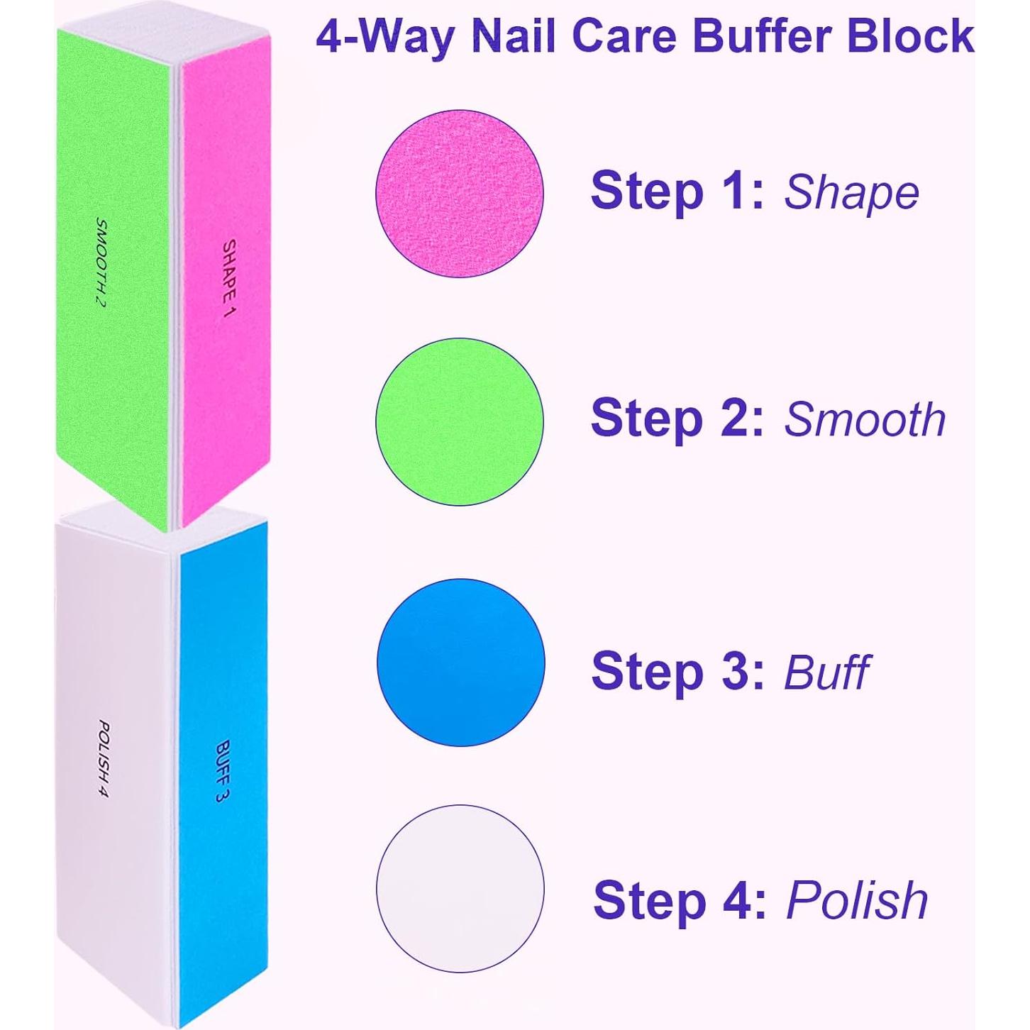 Bloque de Pulido de Uñas HomeyEra 4 Vías 120/240/600/3000 Grano