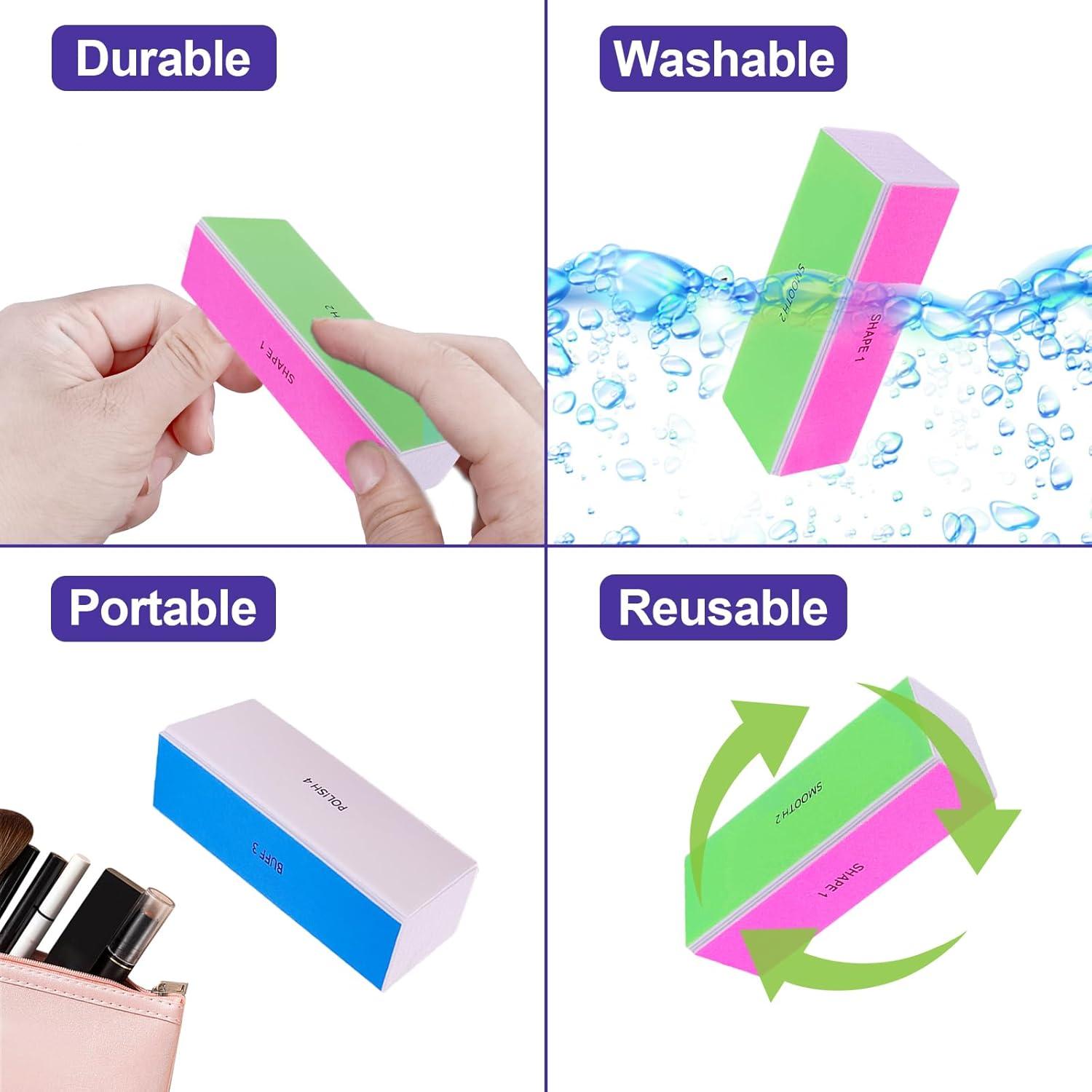 Bloque de Pulido de Uñas HomeyEra 4 Vías 120/240/600/3000 Grano