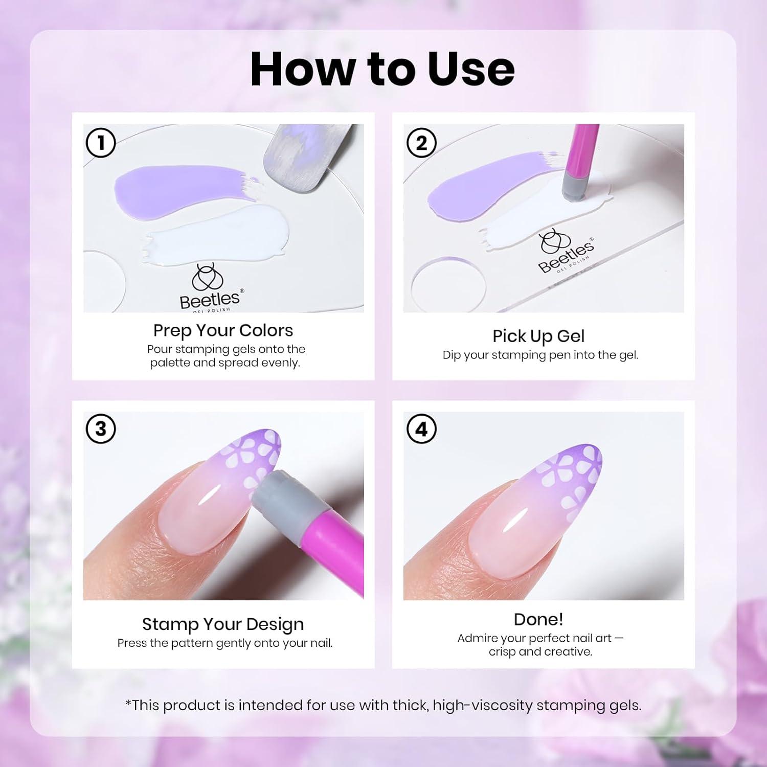 Juego de 10 Bolígrafos de Estampado para Uñas Gelab