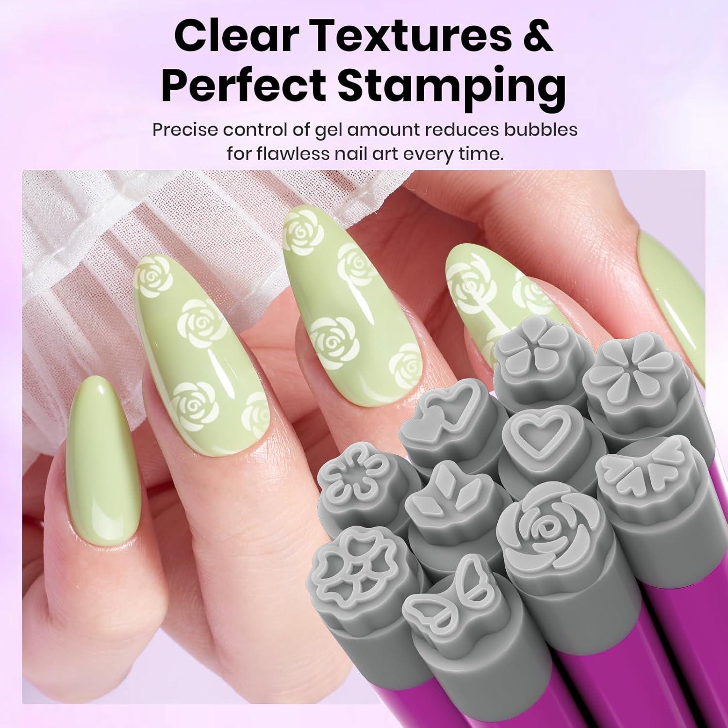 Juego de 10 Bolígrafos de Estampado para Uñas Gelab