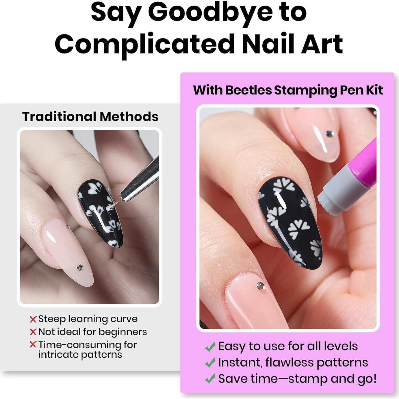 Juego de 10 Bolígrafos de Estampado para Uñas Gelab