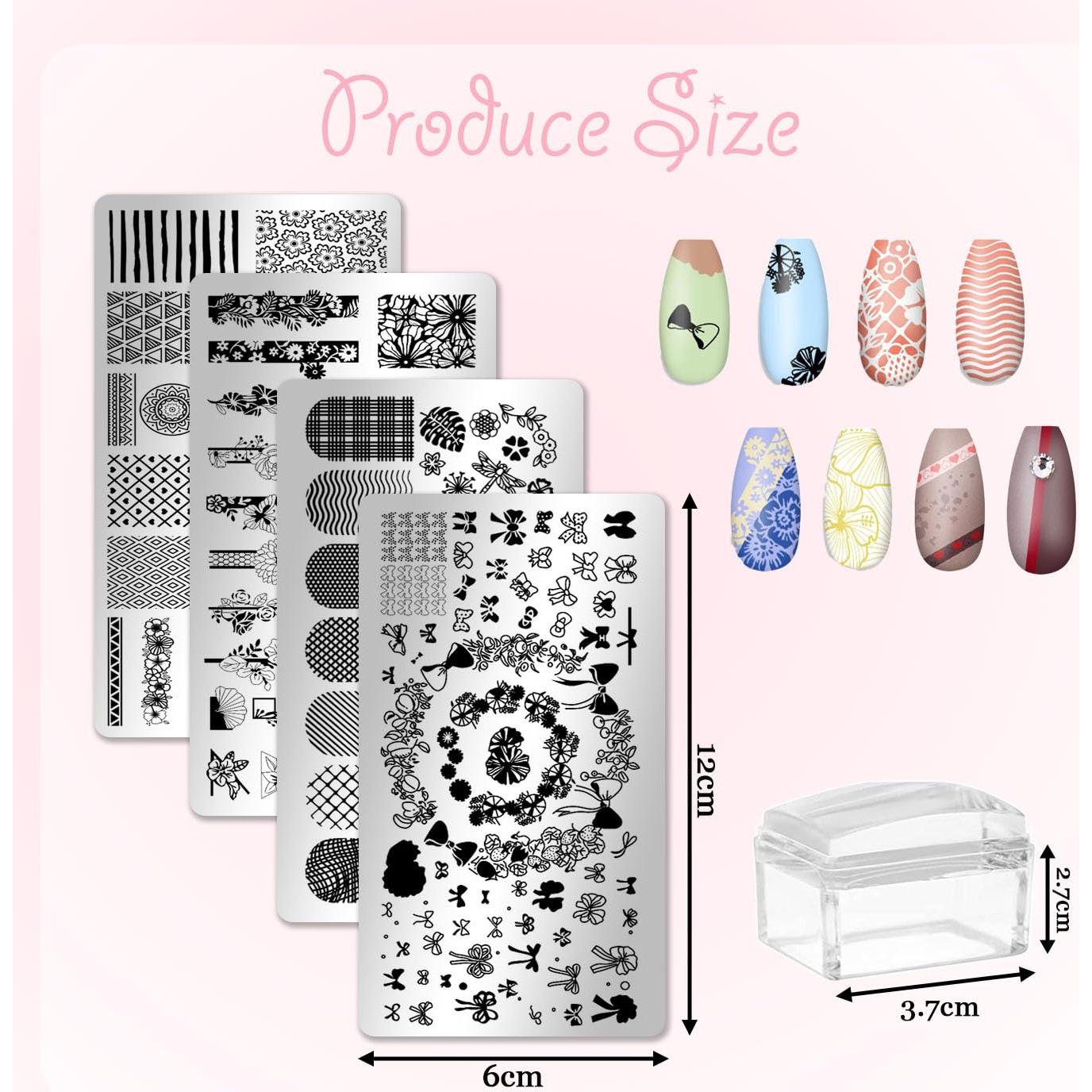 Kit de Estampado de Uñas VYNFLICK - 4 Plantillas Reutilizables