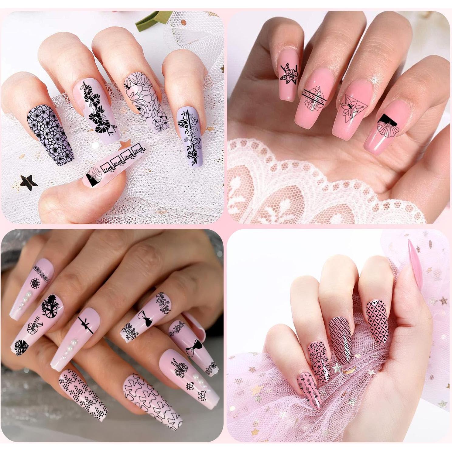 Kit de Estampado de Uñas VYNFLICK - 4 Plantillas Reutilizables