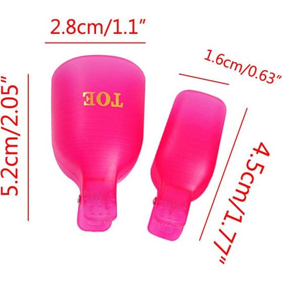 Paquete de 10 Clips Reutilizables para Remover Esmalte UV Blovess