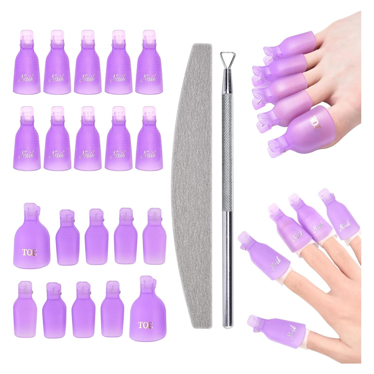 Kit Removedor de Esmalte de Uñas KADS - 10 Clips + 5 Capsulas