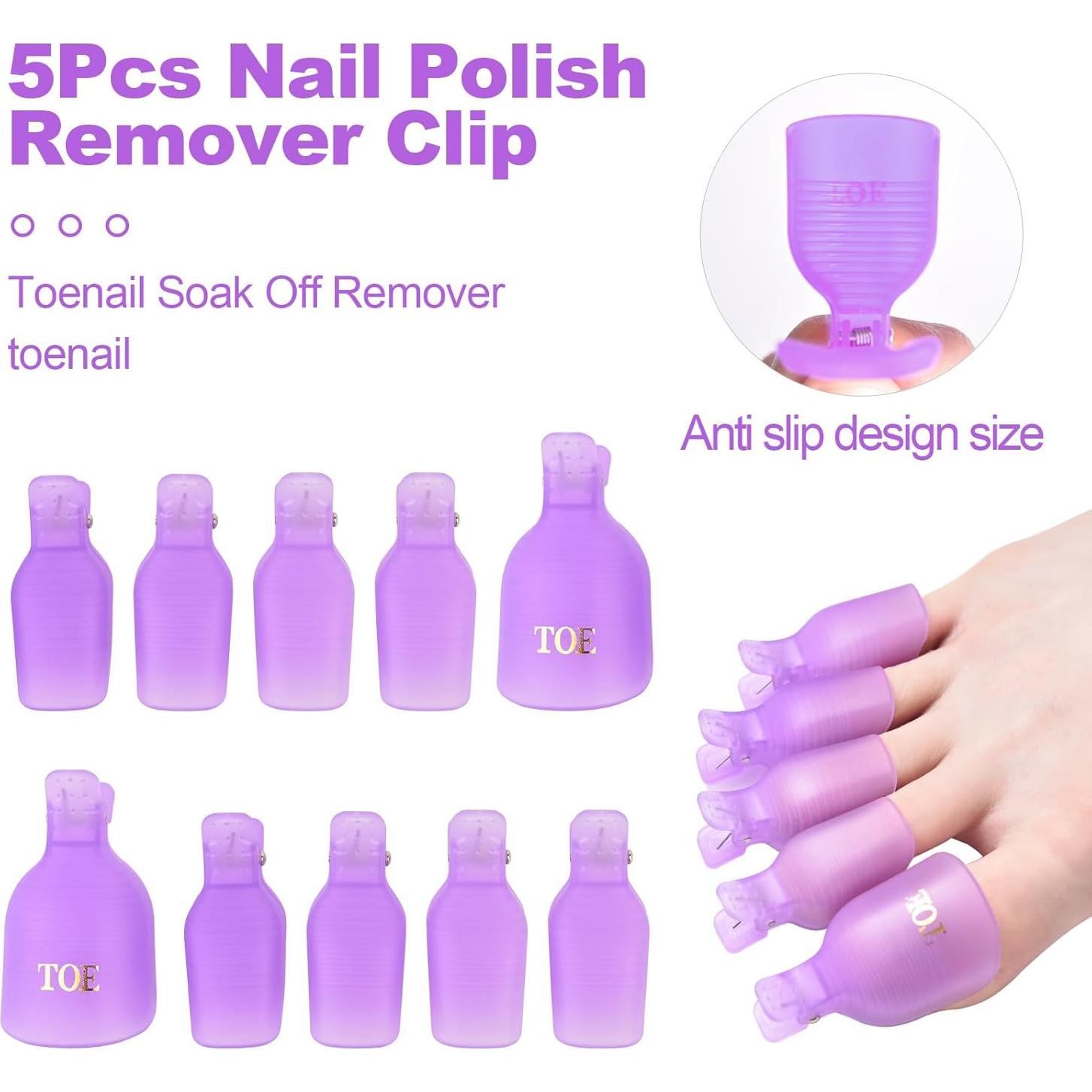 Kit Removedor de Esmalte de Uñas KADS - 10 Clips + 5 Capsulas