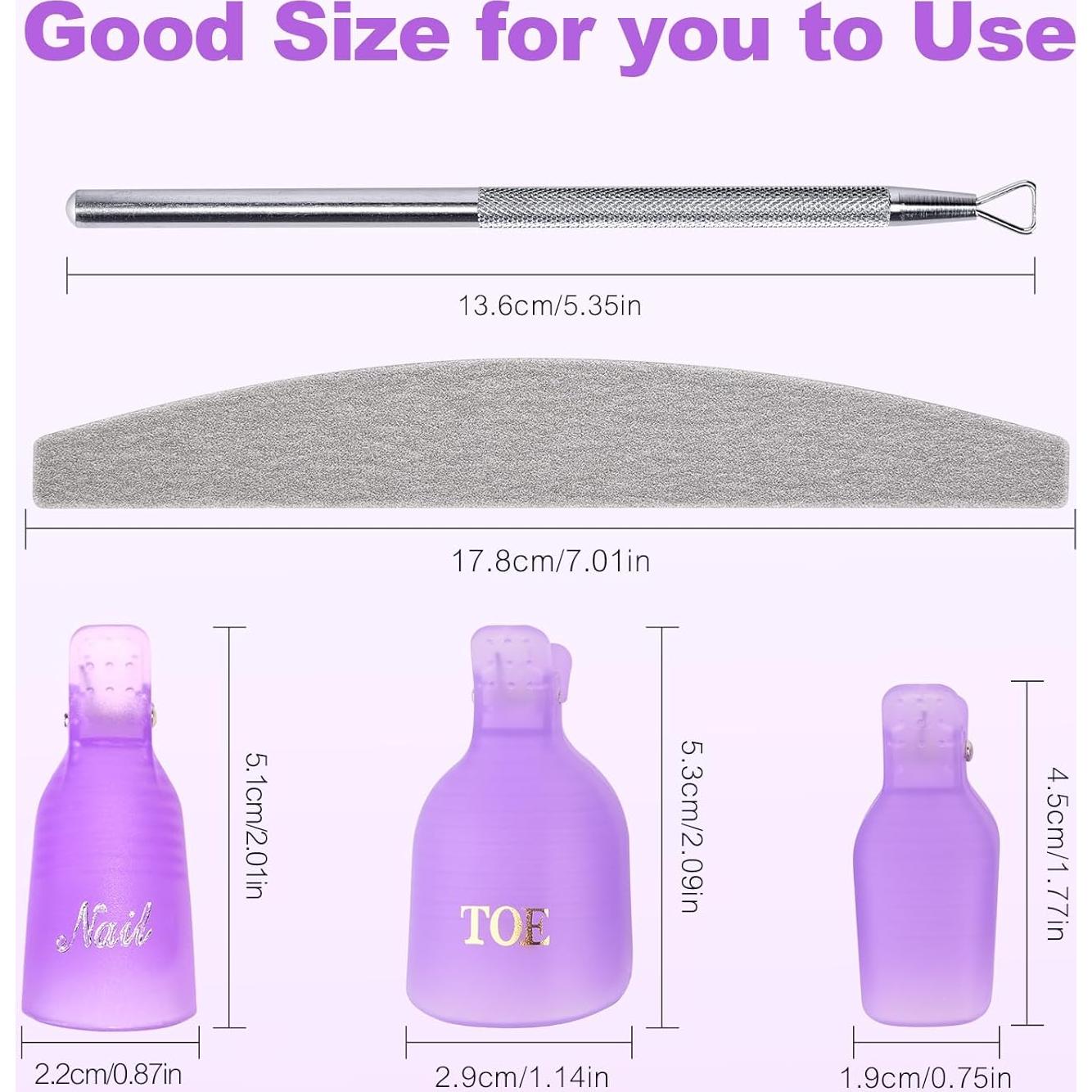 Kit Removedor de Esmalte de Uñas KADS - 10 Clips + 5 Capsulas