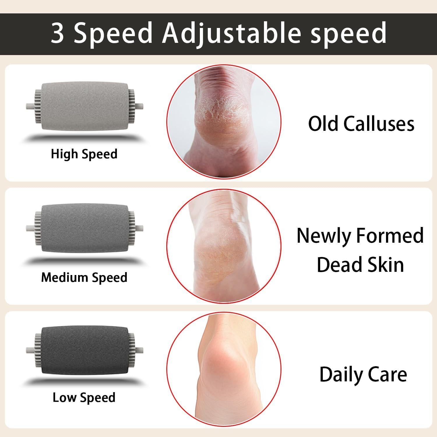 Removedor de Callos Eléctrico JDUanL Recargable 3 Velocidades