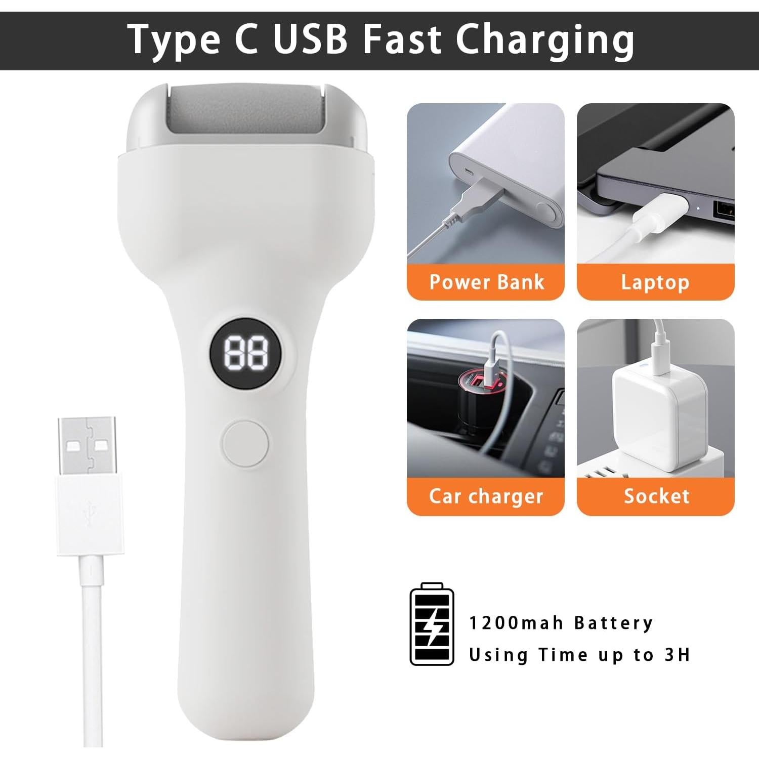 Removedor de Callos Eléctrico JDUanL Recargable 3 Velocidades