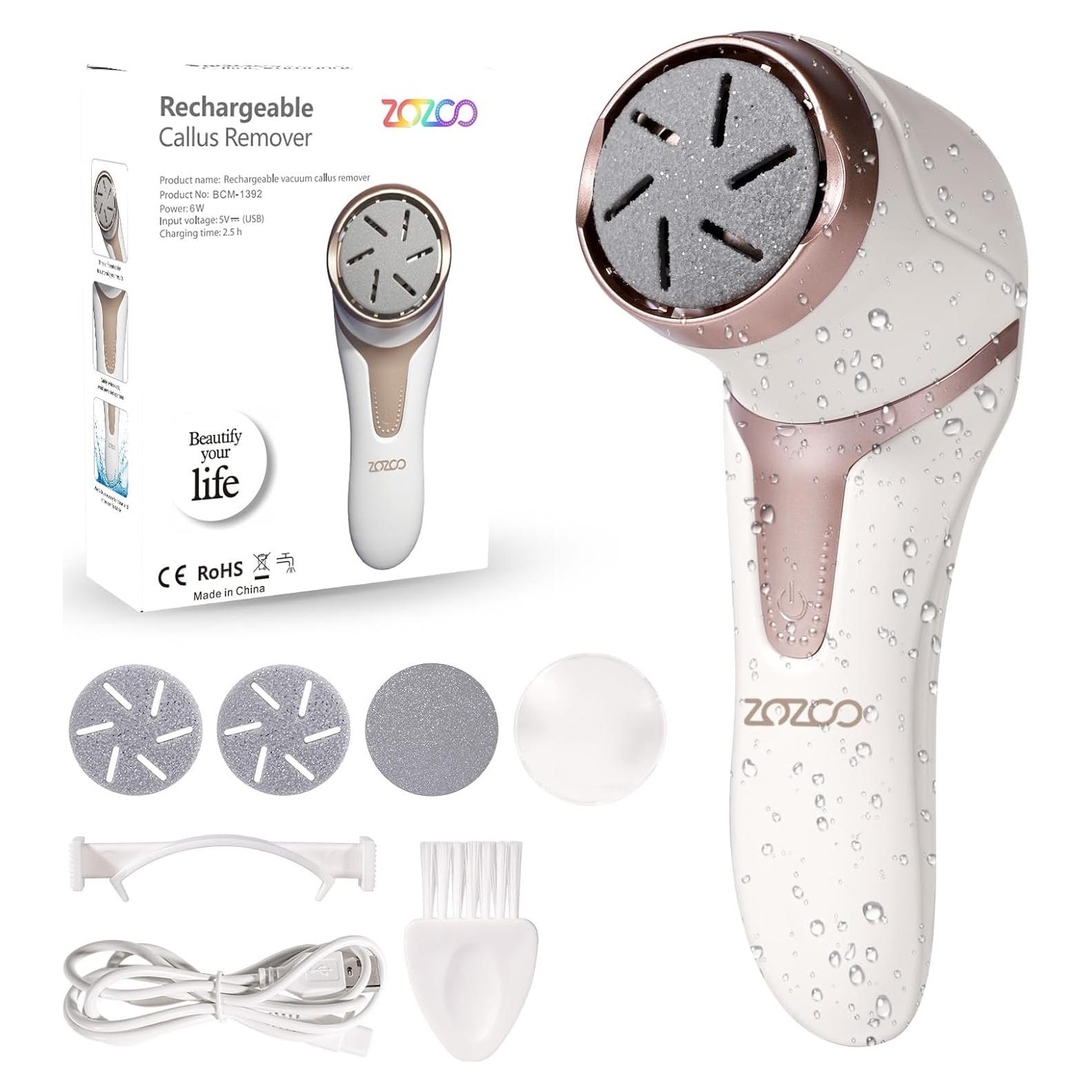 Removedor de Callos Eléctrico ZOZOO Recargable IPX7 3 Rodillos