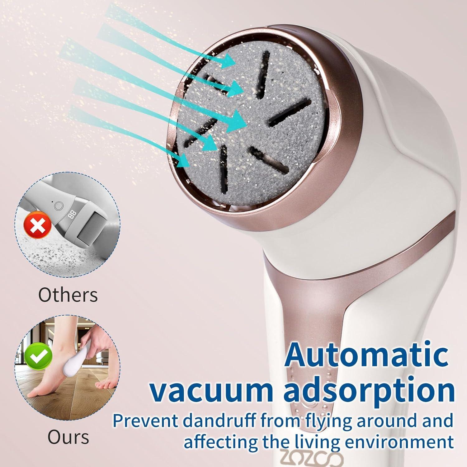 Removedor de Callos Eléctrico ZOZOO Recargable IPX7 3 Rodillos