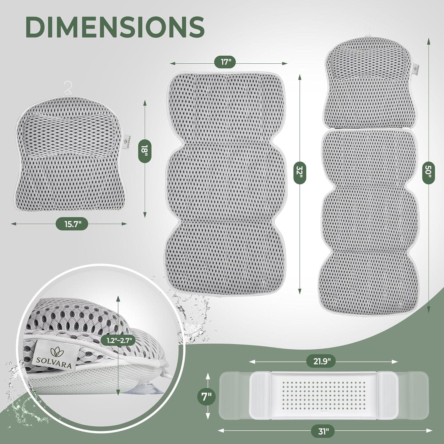 Almohada de Baño Ergonómica Solvara con Bandeja Gratis 127x40cm