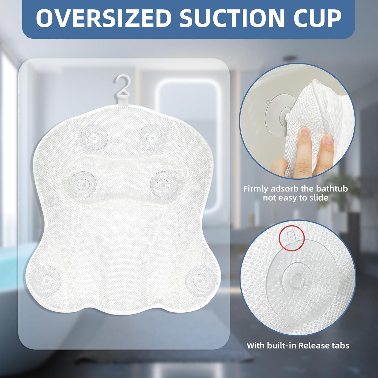 Cojín de Baño SZXYX Ergonómico con Ventosas - Blanco