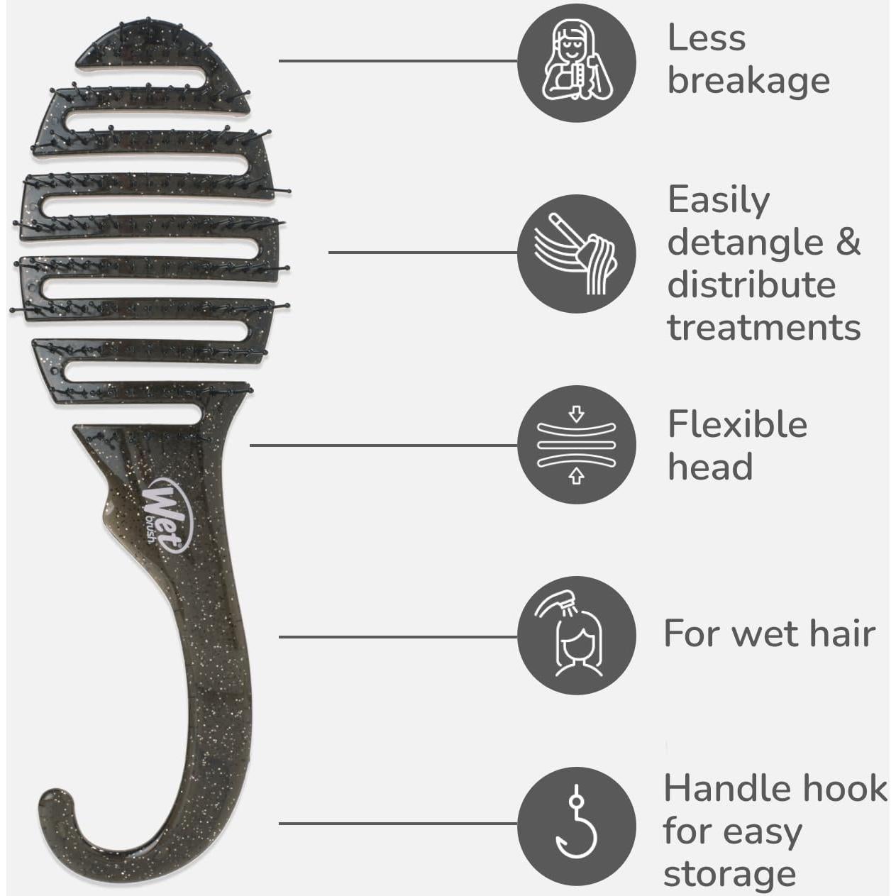 Cepillo Desenredador de Ducha Wet Brush - Cerdas IntelliFlex - Negro