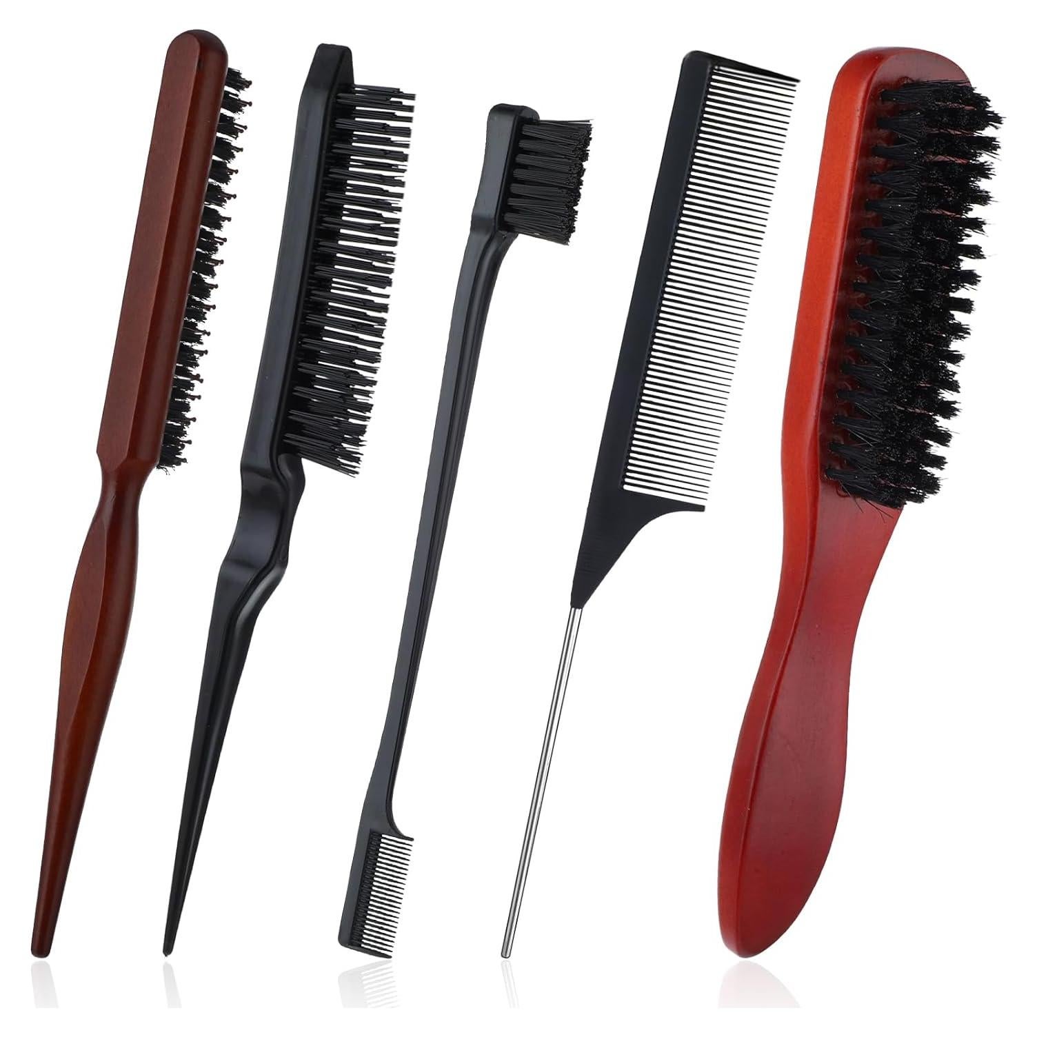 Conjunto de Cepillos para Cabello Bewudy 5 Piezas Nylon Madera