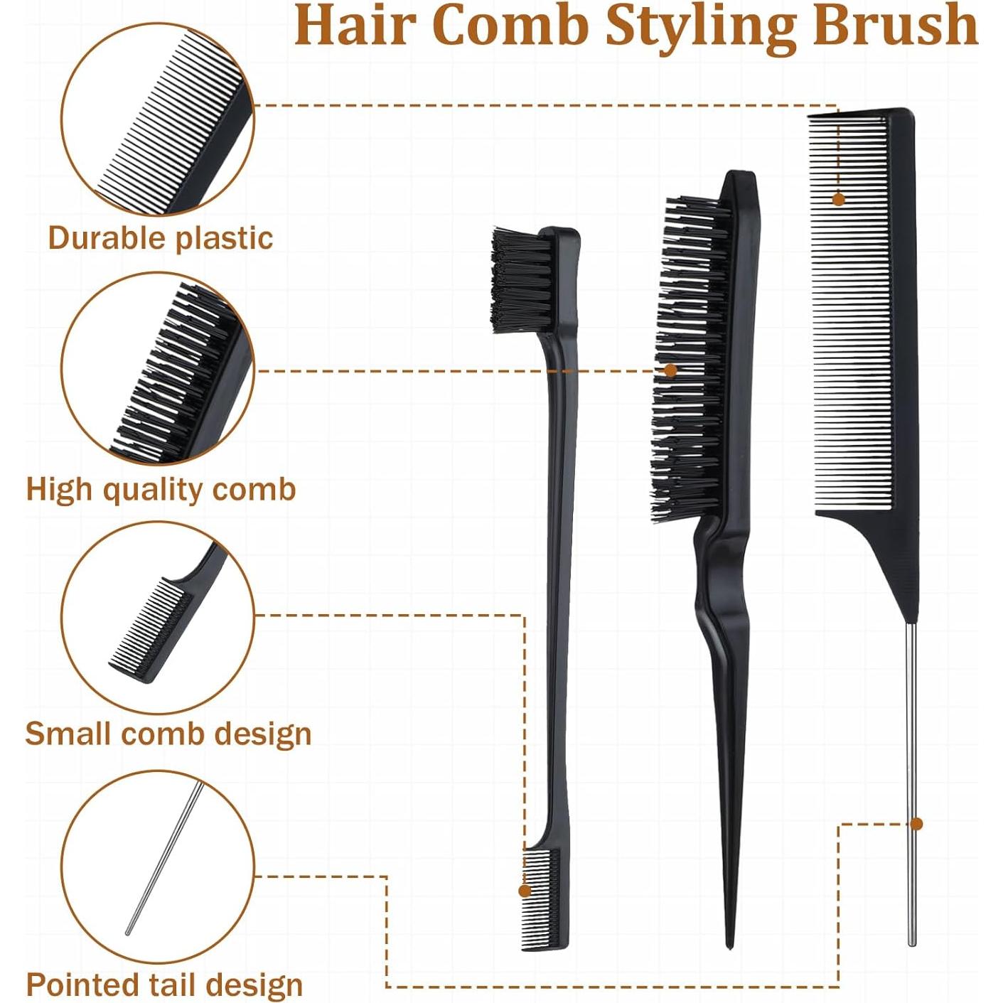 Conjunto de Cepillos para Cabello Bewudy 5 Piezas Nylon Madera