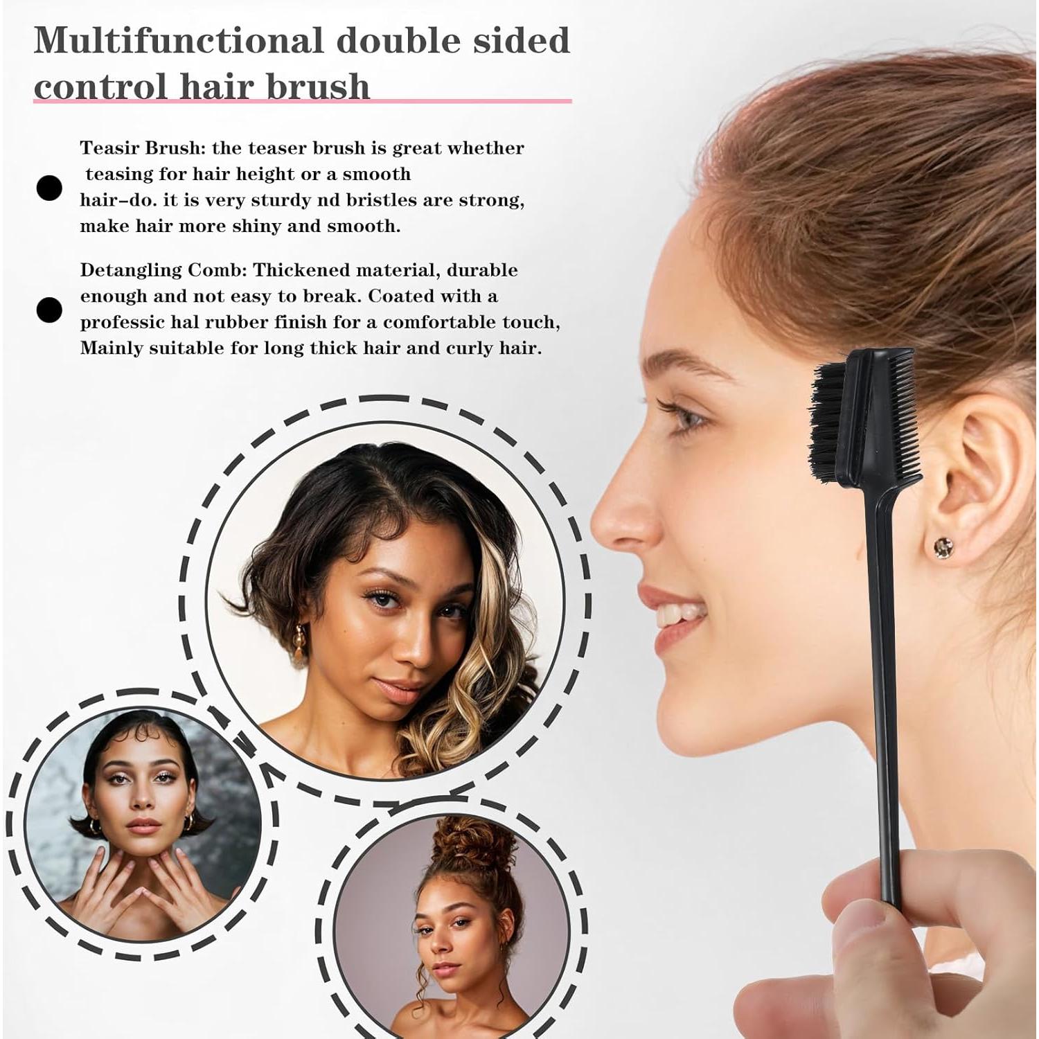 Set de 5 Cepillos para Bordes de Cabello BOHUIZ - Doble Cara