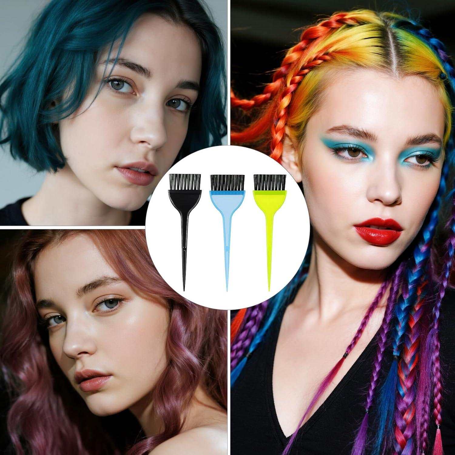 Kit de Brochas para Teñir el Cabello FdcLixuvol - 3 Pcs Colores