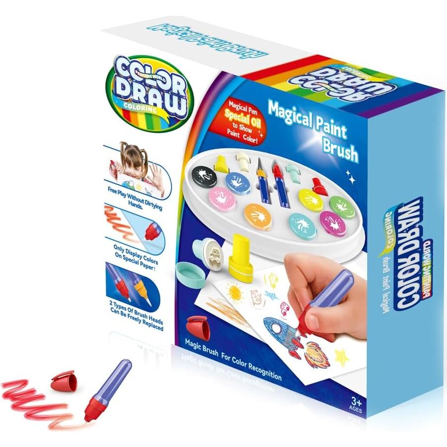 Pincel de Luz Mágica EJFOIEJ para Niños 3-9 Años - Pintura Sin Desorden