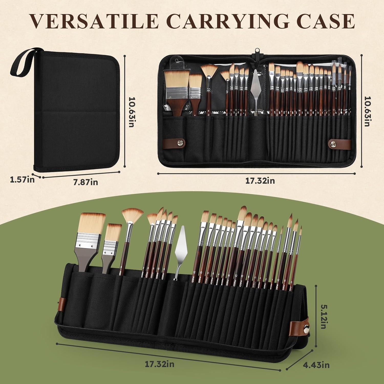 Set de 26 Pinceles REDSHELL para Pintura Acrílica y Acuarela