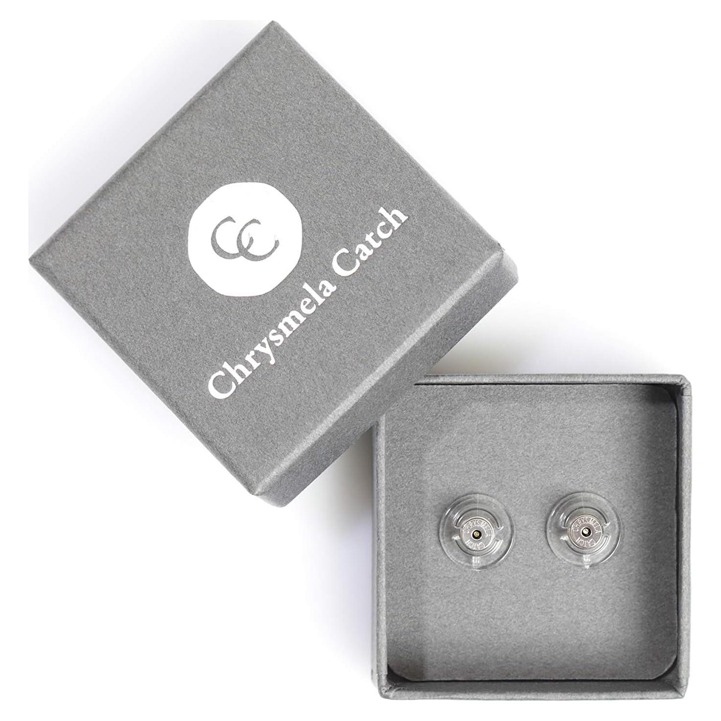 Cierre de Aretes Chrysmela Platino con Disco Hipoalergénico