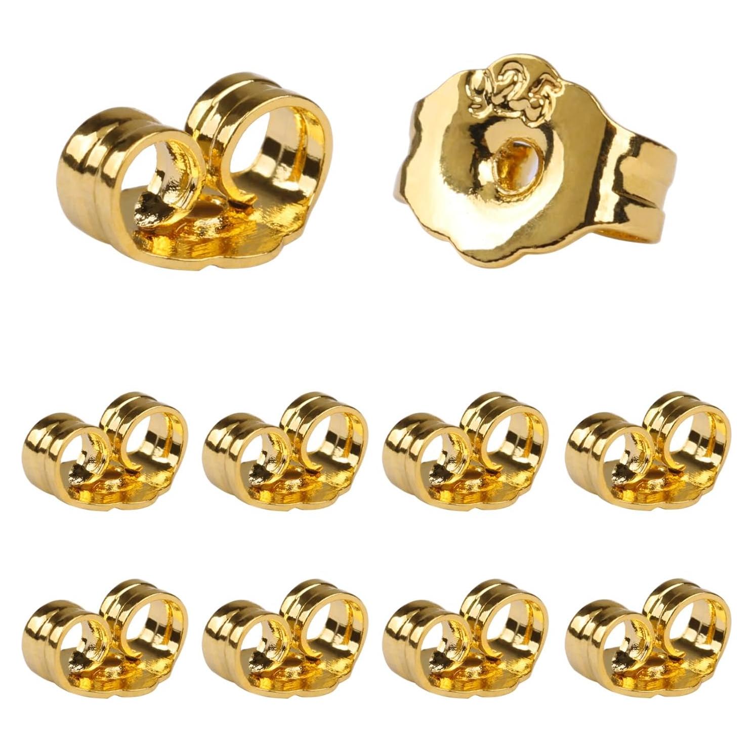 Respaldos de Aretes de Oro 14K Hipoalergénicos - 10 Piezas