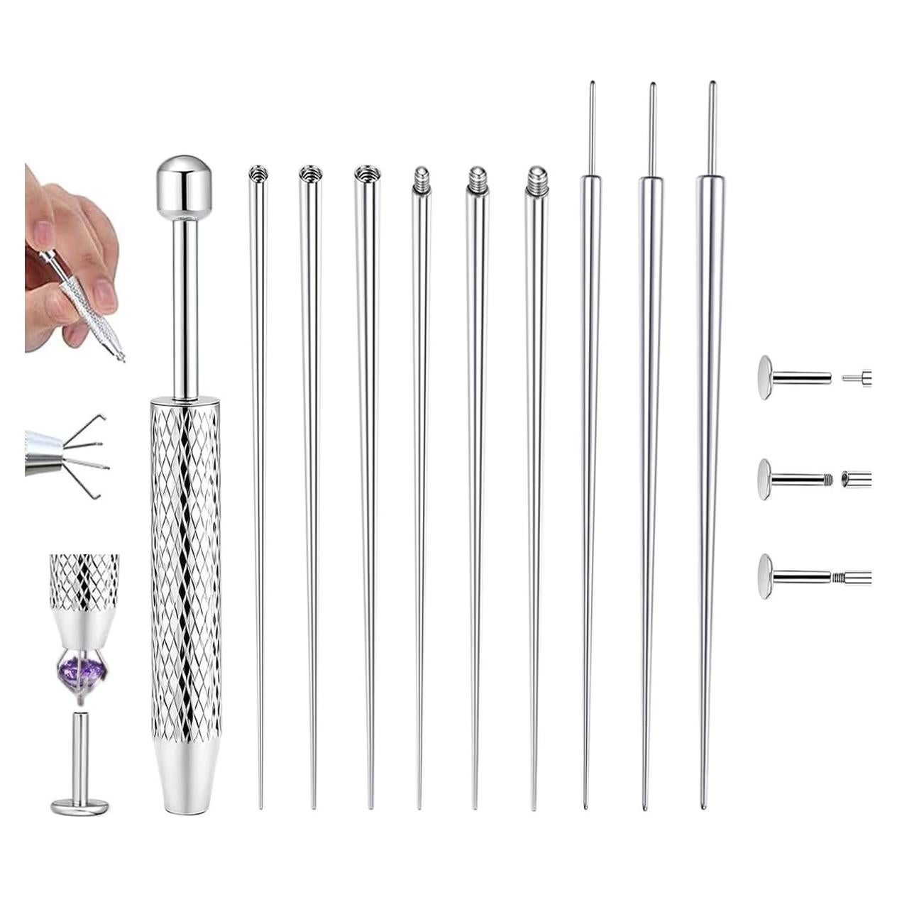 Kit Profesional de Inserción para Piercings 14G 16G 18G 20G Acero Inoxidable