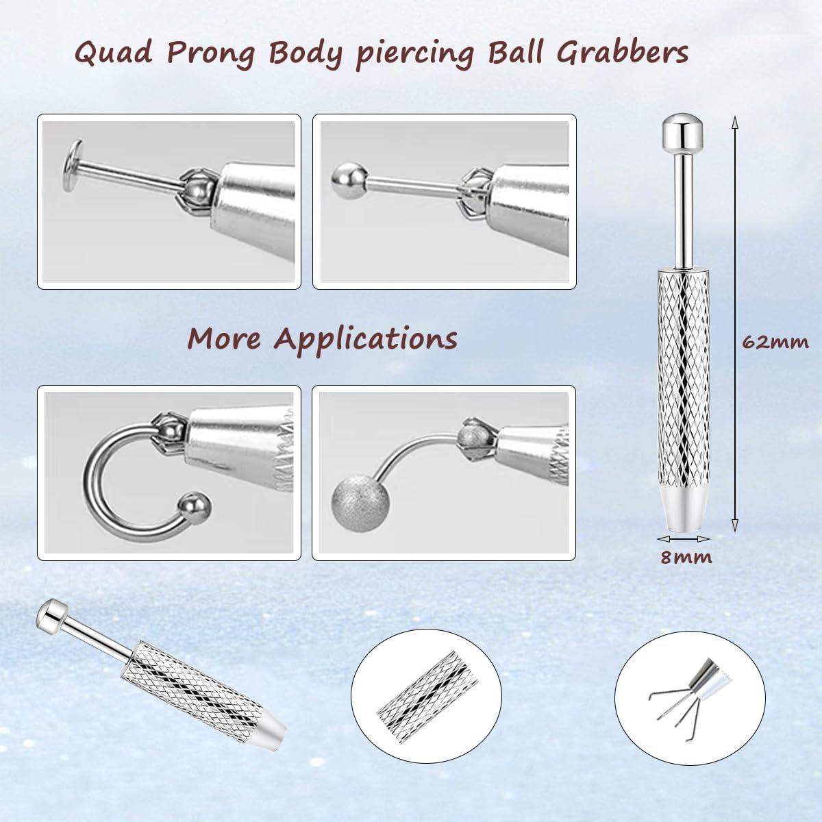 Kit Profesional de Inserción para Piercings 14G 16G 18G 20G Acero Inoxidable