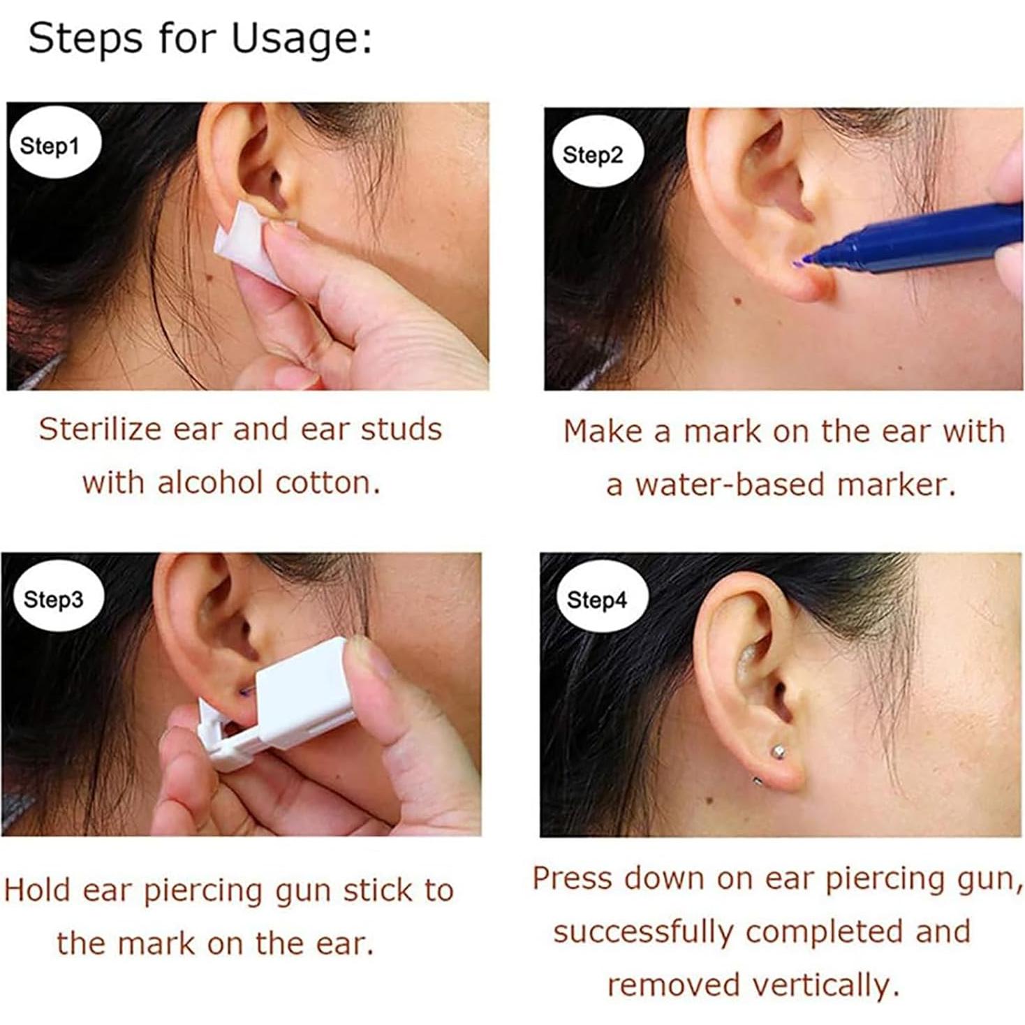 Kit de Perforación de Orejas Hermosa 20 Pcs con Pendientes 5mm