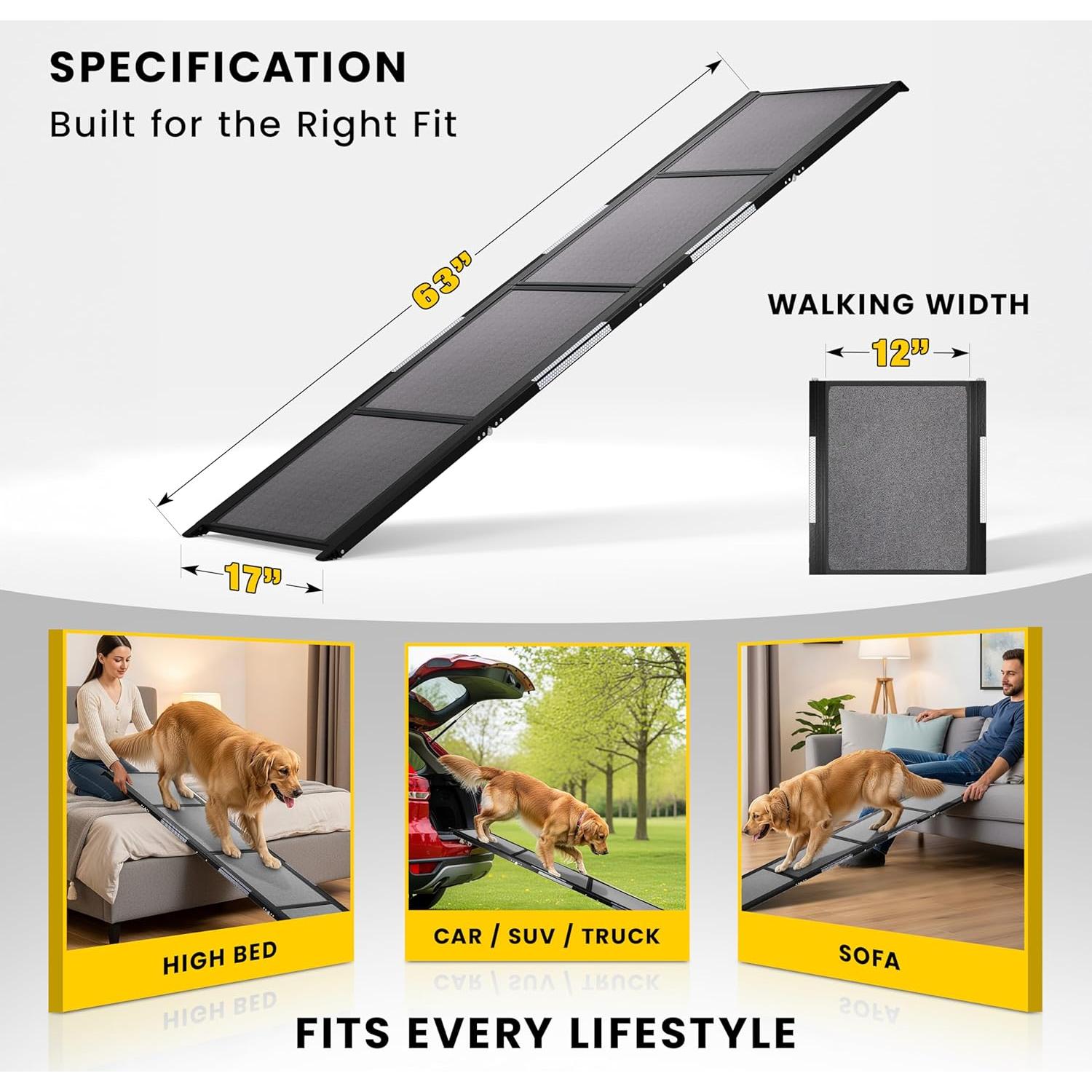 Rampa Plegable para Perros Pathosio Pets 160 cm Antideslizante