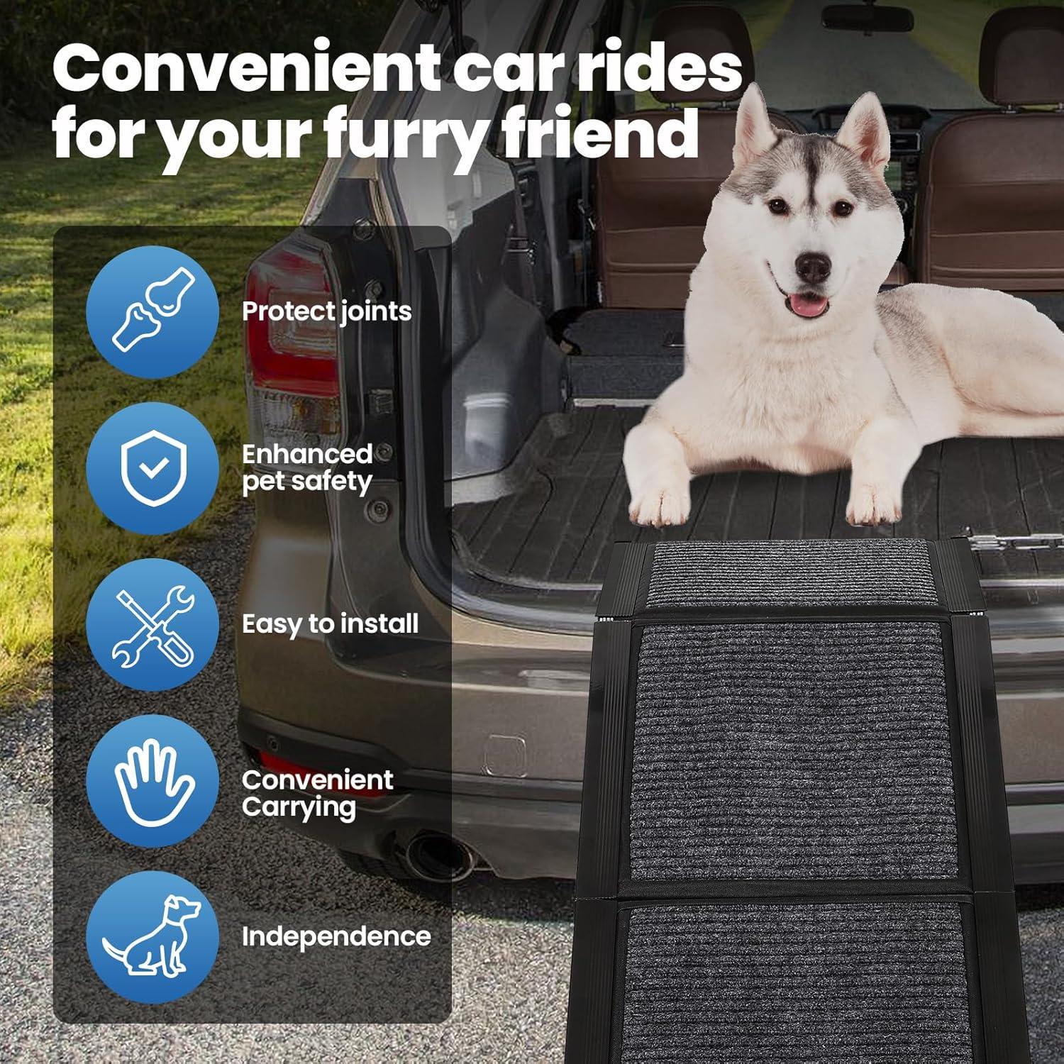 Rampa para Perros Dollate 180 cm Plegable Antideslizante 113 kg