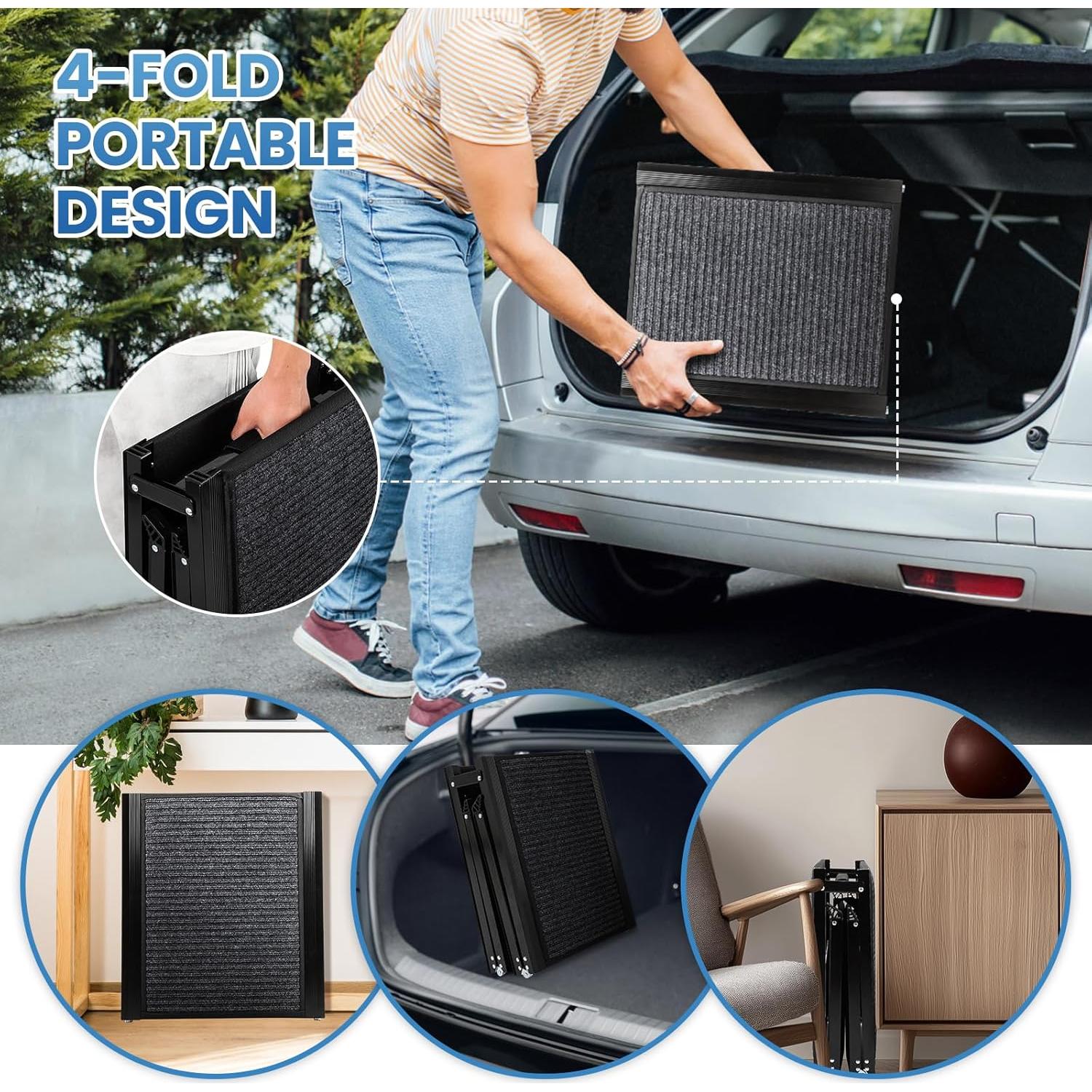 Rampa para Perros Dollate 180 cm Plegable Antideslizante 113 kg