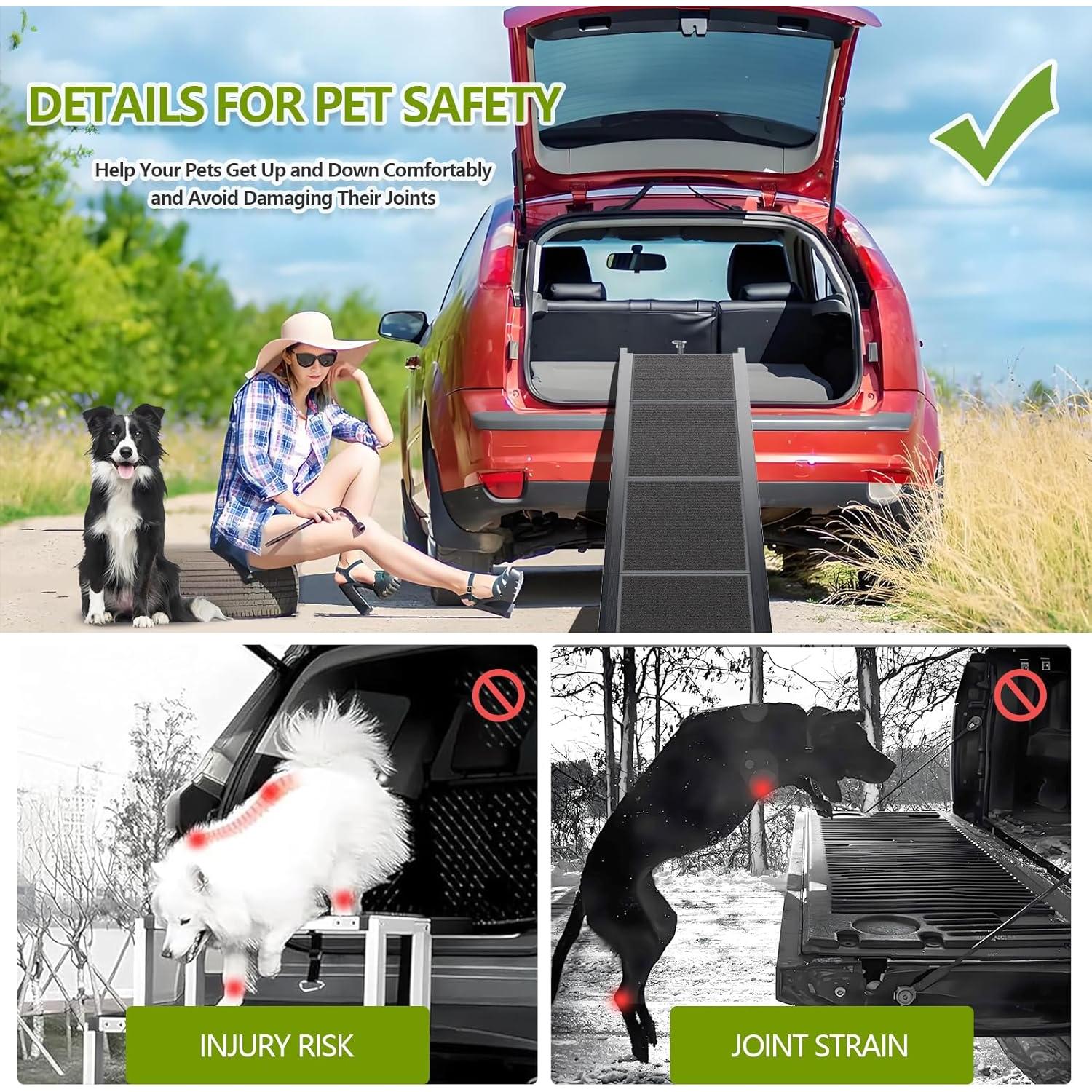 Rampa Plegable para Perros RUBLELITIE 63x17.3cm Antideslizante