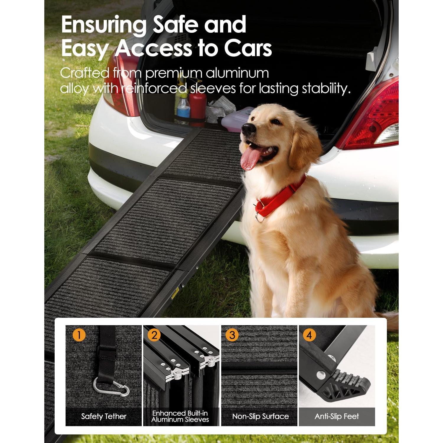 Rampa Plegable para Perros Deekuiwi 160 cm Antideslizante