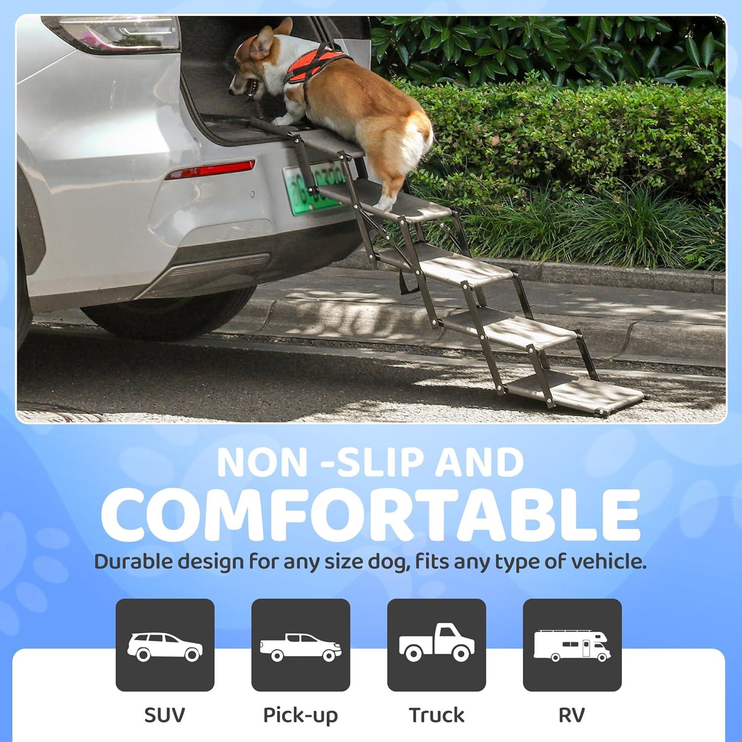 Escalera Plegable para Perros EOSET - Soporta 90.7 kg, Antideslizante