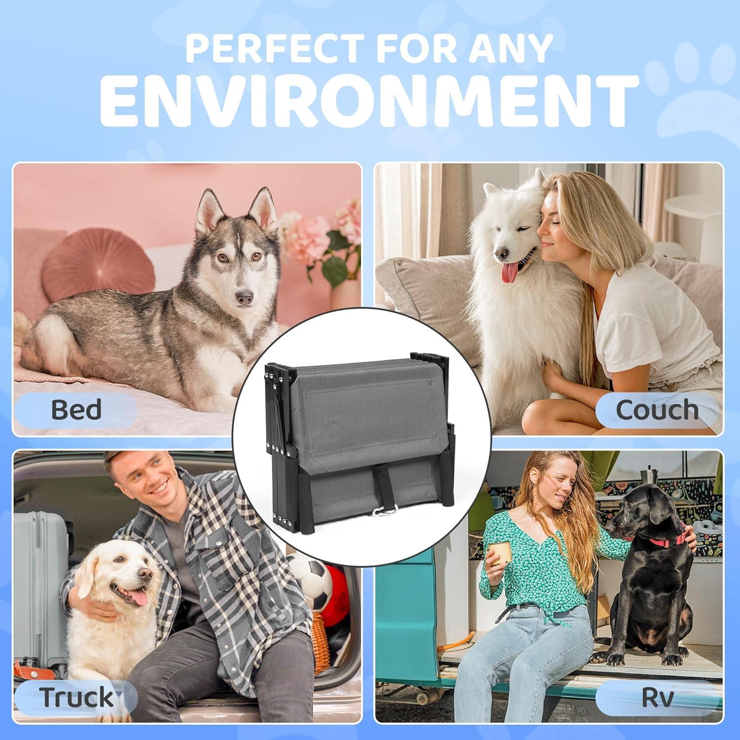 Escalera Plegable para Perros EOSET - Soporta 90.7 kg, Antideslizante