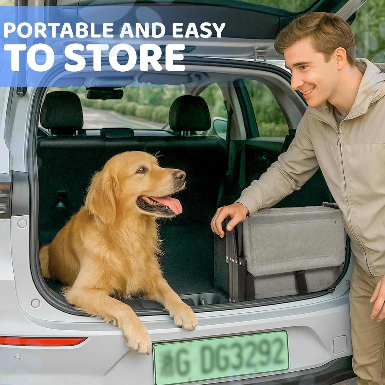 Escalera Plegable para Perros EOSET - Soporta 90.7 kg, Antideslizante