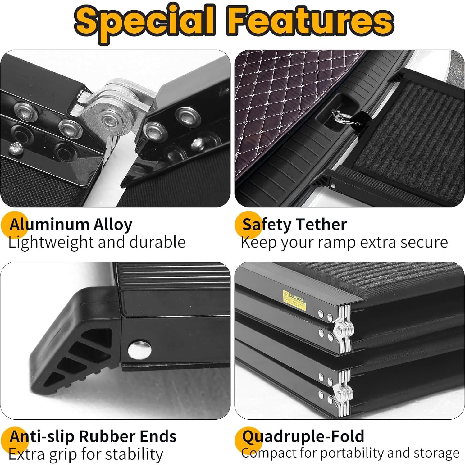 Rampa Plegable de Aluminio PawStep 51014 para Perros 160 cm