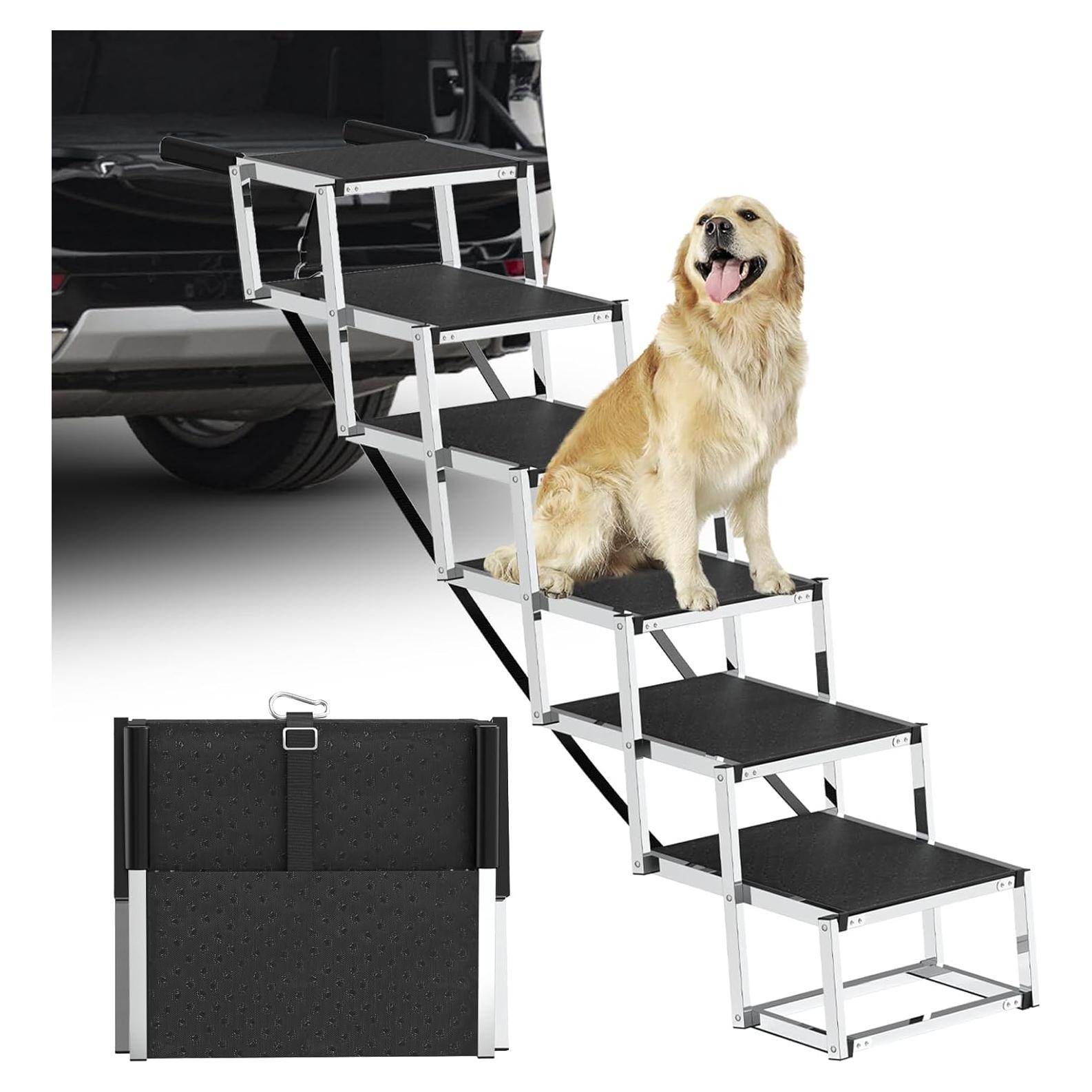 Escalera Plegable para Perros DeerGym 6 Pasos 109cm Antideslizante